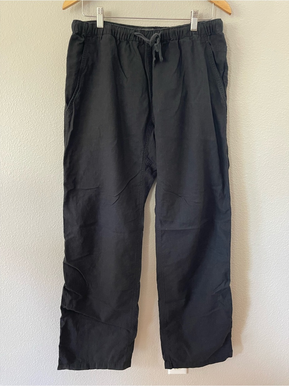 Of The Earth Hemp/Organic Cotton Casual Drawstring Pants Size XL Washed Black